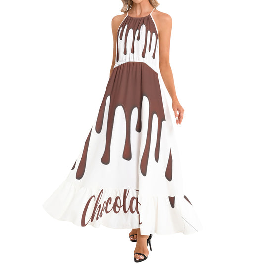 Chocolatito Halter Neck Maxi Dress