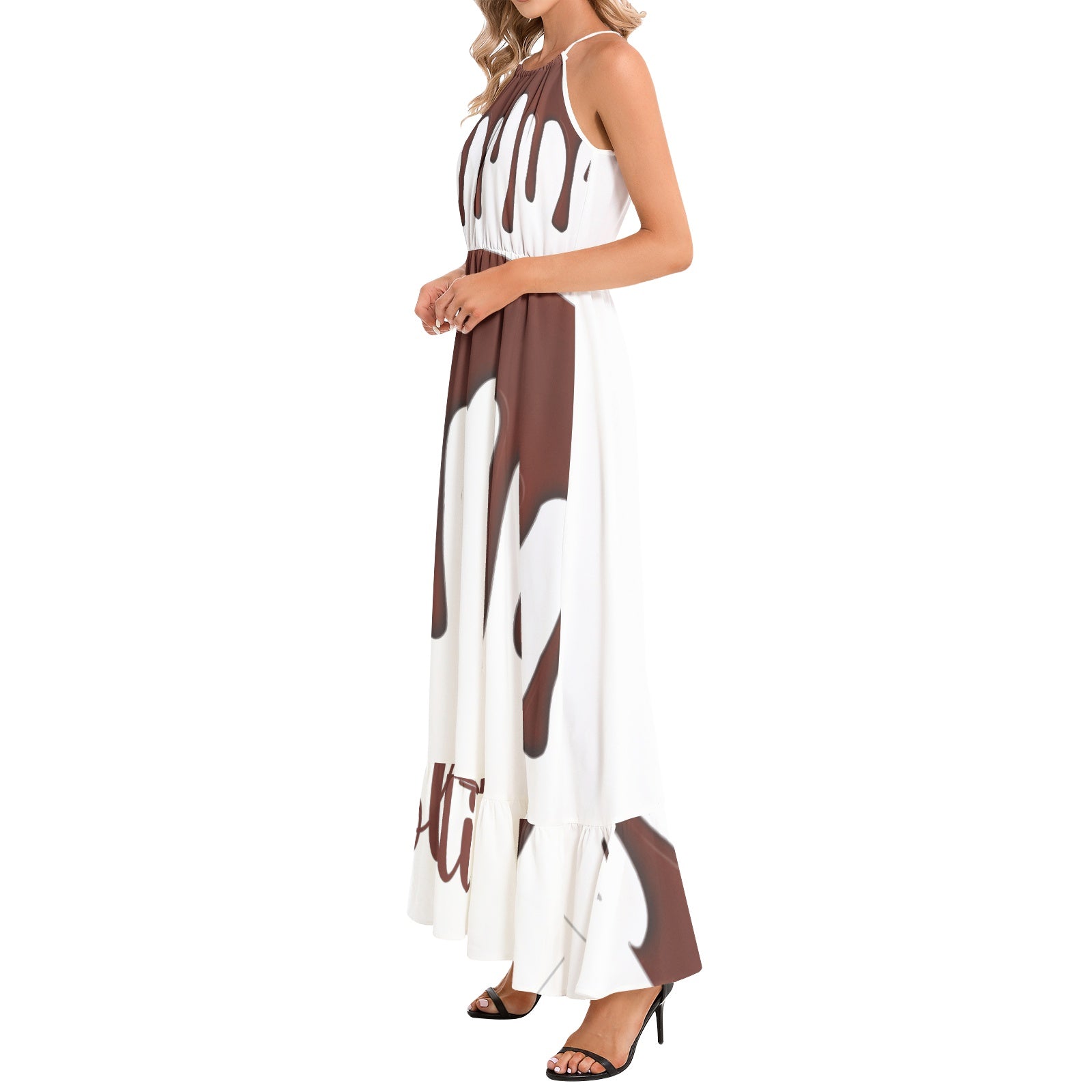 Chocolatito Halter Neck Maxi Dress